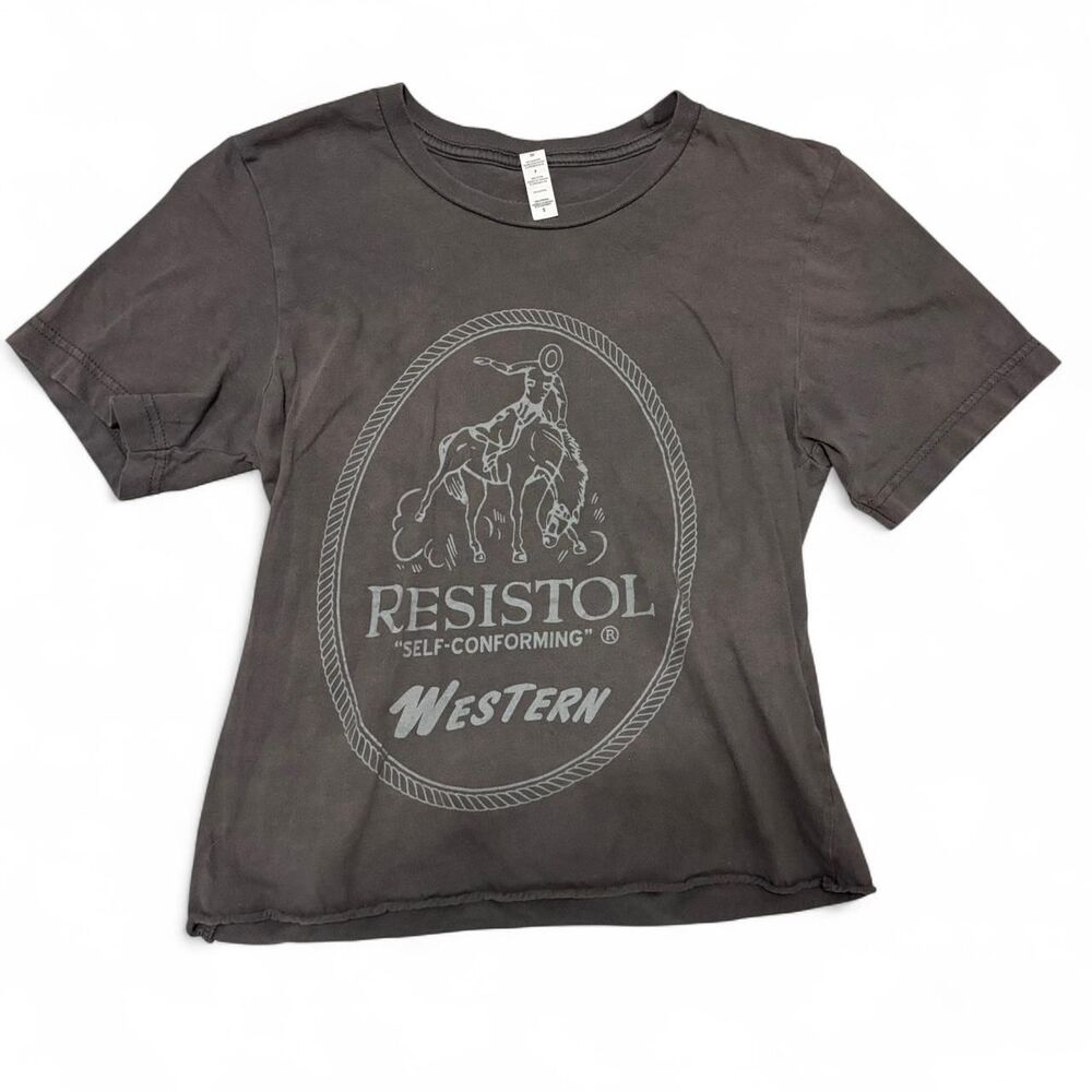 Unbranded Women's Grey and White T-shirt